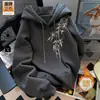 Nueva Sudadera con Capucha Estampada Estilo Chino para Hombre, Otoño e Invierno Nueva Gruesa de Forro Polar Tendencia Estilo Nacional Holgada Chaqueta de Peso Pesado