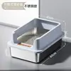 Bandeja para gatos de acero inoxidable semi-cerrada extragrande, inodoro para gatos con valla alta anti-salpicaduras, suministros para mascotas al por mayor