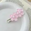 Presilha de Cabelo com Franja Doce Rosa, Acessório de Cabelo Feminino, Presilha Bico de Pato, Grampo de Cabelo Coração de Celebridade da Internet, Presilha de Cabelo Fofa, Acessório de Cabelo