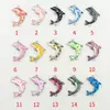 Atacado do Fabricante Versão Coreana Criativa Dupla Pendente Padrão Golfinho Gotejamento de Óleo Liga Metálica Colar Pulseira Pingente Joias Acessórios DIY