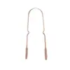 Raspador de Língua de Cobre Puro Limpador de Língua em Forma de U Placa Raspadora de Língua para Remover Mau Hálito e Limpar a Boca Conjunto de Cuidados