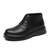 Botas Estilo Novo 2025 Sapatos Casuais de Couro Masculinos Sapatos Masculinos de Cano Alto para Outono e Inverno Botas de Couro Respiráveis Britânicas