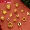 Accesorios de color dorado arena que conservan el color, joyería DIY, oro antiguo, cuentas espaciadoras de circón microincrustado, colgantes de diamantes de colores, pulseras, cordones para la mano con cuentas