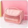 Bolsa de prevención de epidemias con logotipo personalizado, bolsa de lavado de viaje portátil de gran capacidad, bolsa de cosméticos impermeable de poliuretano esmerilado, bolsa de almacenamiento