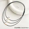 Cordón para Colgante Cuerda de Cuero Encerado Cadena para Clavícula Hombres y Mujeres Gargantilla Negra Delgada Colgante Colgante de Cristal Dorado Cuerda para Collar con Hebilla Oculta