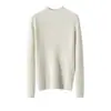Clássico e Simples! Suéter de Cashmere Liso para Mulheres, Gola Alta Meia, Amigo da Pele, Corte Ajustado, Camada Base de Tricô de Lã Grossa