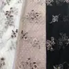 Nuevo Hanfu Estilo Antiguo Algodón Lino Chifón Bordado Ribete de Encaje Tela Tela con Bordado de Rosa Fondo Blanco Bordado Hecho a Pedido