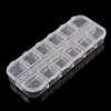Caja de almacenamiento de accesorios para herramientas de arte de uñas 12 cajas desmontables doble fila apertura independiente caja de diamantes accesorios pequeños caja de plástico vacía