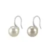 Pendientes Redondos de Perla en Plata de Ley S925 Estilo Retro Francés para Mujer, Lujo Accesible, Simples y Versátiles, Zapatos de Tacón Alto, Ganchos para Orejas, Pendientes de Botón, Pendientes