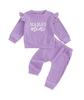 Traje de Dos Piezas Transfronterizo para Bebés, Niños, Hombres y Mujeres de Sexo Intermedio, MAMA'S MINI Waffler, Manga de Vuelo, Manga Larga, Pantalones