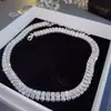 Moda Coreana Corrente de Colar Geométrica com Zircônia de Diamante Completo para Mulheres Estilo Celebridade da Internet Elegante Corrente de Colar Versátil