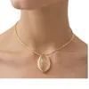 Nuevo Collar con Colgante Ovalado de Citrino para Otoño e Invierno, Cadena Ajustable para Suéter, Diseño de Nicho de Lujo Ligero, Collar de Gama Alta