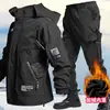 Traje cálido de invierno con forro polar engrosado, ropa de trabajo impermeable y resistente al desgaste para protección laboral, adecuado para soldadura, reparación de automóviles y montañismo