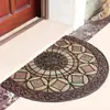 Tapete de Piso de Azulejo Floral Retrô Estilo Americano Transfronteiriço para Entrada, Resistente a Manchas e Fácil de Manter, Tapete de Entrada de Veludo Cristal Doméstico