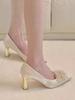 Primavera 2025 Nuevos Tacones Altos de Punta para Mujer Tacón de Aguja Zapatos de Novia Moda Zapatos de Una Capa para Mujer Grande Cong