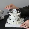 520 Dia dos Namorados Estilo Ins Asas de Coração Bolinhas Decoração de Bolo Acrílico Digital Casal Simples Topper de Bolo