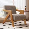 Silla Richard Estilo Chino Sofá Individual para Sala de Estar Silla de Sofá de Diseñador Balcón Retro Francés Ocio Silla de Sofá de Madera Maciza
