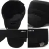 Gorra de Invierno Plana de Sarga de Lana Lisa, Gorro Cálido y Engrosado con Protección para los Oídos para Hombres Mayores, Gorro a Prueba de Frío para Exteriores para Personas de Mediana Edad y Mayores, Transfronterizo