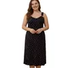 Camisola Sexy Transfronteiriça, Camisola de Pura Sedução para Dormir, Roupão Longo Sem Mangas de Renda para Mulheres, Estampa Doce e Fofa