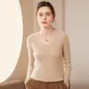 25 Camisetas de Punto de Cachemir a Rayas de Cuello en V Delgadas de Otoño e Invierno para Mujer con Mangas Largas y Suéter Cálido de Color Puro