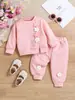 Traje de Moda Otoño e Invierno para Niñas 2025 Nuevo Conjunto de Dos Piezas Deportivo Casual con Flores para Niñas Conjunto de Dos Piezas