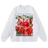 Camiseta sin mangas vintage de alta calle, estrella de fútbol, floral, manga corta, unisex, moderna, retro, lavada, desgastada