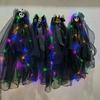 Transfronteiriço Halloween Black Glow Veil Dark Princess Gauze Acessórios para o cabelo Bow Hair Card Girl Photo Props