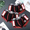 Ropa interior de algodón puro para hombre estilo deportivo talla grande personalizada pantalones de talle medio transpirables holgados color puro nuevo estilo bóxers de algodón