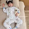 Saco de dormir cálido de franela para niños en invierno, Ropa de dormir engrosada para proteger la barriga para niños mayores, Pijama de una pieza para estar en casa