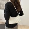 Bolsa de Axila Popular 2024 Verão Nova Cor Pura Bolsa de Ombro Bolsa de Mão Estampada Estilo Estrangeiro Moderna Simples Pequena Bolsa Quadrada