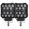 Luz de Trabalho LED Spot para Carro 14 Leds Branco e Amarelo Duas Cores Black Warrior Holofote Cool Luz para Para-choque Dianteiro de Veículo Off-Road Modificado