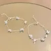 Pulsera de Perlas Mariposa Azul Menta para Mujer, Moderna y de Alta Gama, Joyería de Mano Dulce y Delicada, Accesorio Fresco y Versátil de Verano