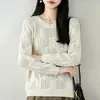 Suéter de ganchillo hueco estilo coreano, 100% algodón, para mujer, manga larga, holgado, top rejuvenecedor, modelo 26 nuevo