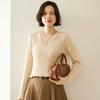 Suéter Versátil de Cashmere com Torção Pequena e Gola Redonda para Mulheres 25 Outono e Inverno Solto com Efeito Emagrecedor Suéter Tricotado para Usar por Baixo Suéter Retrô Espessado
