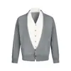 Elegante Novo NobrezaFalso Duas Peças Multiestilo Mistura de LãEstilo Dinheiro Velho Retrô Cleanfit Malha para o Dia a Dia