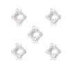 Colgante Geométrico de Trébol de Cuatro Hojas Doble Colgante Colorido con Pedrería Accesorios para Joyería DIY Pendiente Pulsera W502