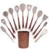 Nuevo Juego de Utensilios de Cocina de 12 Piezas con Grano de Madera de Silicona Antiadherente Espátula y Cuchara Juego de Mangos Resistentes al Calor Juego de Cocina