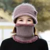 Gorro de Mamá para Mujeres Mayores, Tejido de Lana Grueso Floral Otoño e Invierno para Abuela