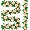 Enredadera de rosas artificial de alta gama con 9 cabezas para decoración de paredes, adecuada para salas de estar y dormitorios, utilizada para cubrir y decorar paredes