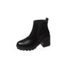 Novas Botas Chelsea Outono/Inverno 2026 para Mulheres, Moda Estilo Coreano Salto Bloco Salto Alto Bico Redondo Calce Fácil Botas Curtas Tendência