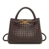 Bolso de Mano Tejido para Mujer 2025 Nuevo Gran Capacidad Versátil Bolso de Hombro Cruzado Debajo del Brazo Retro Mate