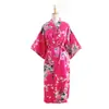 Comercio Exterior Transfronterizo Pavo Real Largo Talla Única Camisón Seda Imitación Verano Una Pieza Kimono Japonés Bata Abierta Dropshipping