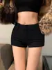Pantalones Cortos de Tweed de Lana de Cordero Engrosada de Cintura Baja Chica Picante para Mujer Otoño Invierno Adelgazantes Pantalones Calientes Temperamento Chic Meilade Pantalones Casuales de Pierna Recta