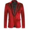 2026 Nuevo Blazer Cruzado Dorado de Terciopelo para Hombre, Corte Delgado, Tallas Grandes, Chaqueta Casual para Banquete de Boda