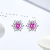 Pendientes de Girasol de Plata de Ley S925 de Moda de Lujo Ligero para Mujer, Diseño Único, Elegantes Pendientes de Cielo Estrellado, Exclusivamente para Ventas Transfronterizas
