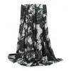 Scarf de Inverno com Estampa Tinta e Corante, Longo, Cetim Algodão Linho, Cachecol para Pescoço Feminino, Xale com Estampa de Rosa, Venda Quente no AliExpress Europeu e Americano