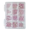 Diamante de Circonia Rosa con Base Plana para Arte de Uñas Modelo Transfronterizo de Cruz Caja de 12 Compartimentos Joyería Brillante de Circonia Rosa Claro de Tamaño Mediano para Uñas