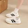 Zapatos Blancos Estilo Deportivo para Mujer 2025 Otoño Nuevo Estilo Coreano Punta Redonda con Cordones Combinación de Colores Moda Estudiante Casual Zapatos Forrest Gump
