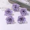 Simulación de rosa rizada, flor de boda, decoración de pared, tocado artesanal, accesorios de flores falsas, caja de regalo, flor decorativa