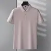 Camisa polo masculina de verão lisa, de manga curta, com colarinho, adequada para uso business casual, disponível em várias cores, resistente a rugas e versátil